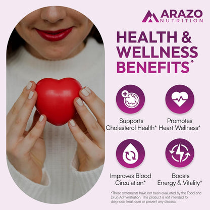 Arazo Nutrition Red Yeast Rice Extract 1200 MG Per Serving – Citrinin Free Supplement – Vegetarian 120 Capsules Gsupps Australia