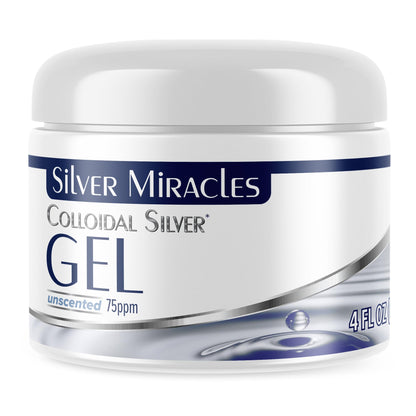 Silver Miracles - Colloidal Silver Gel - Nano Silver Gel Wound Care - Healing Ointment for Burns & Irritated Skin - for All Skin Types - 4 Oz Unscented Silver Miracles