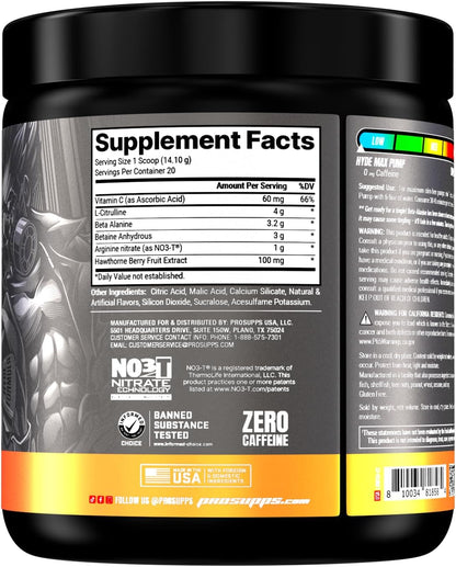 PROSUPPS L-Carnitine 3000 Stimulant Free Liquid Shots (Dragon Fruit) and Hyde Max Pump Pre Workout for Men and Women (Fruit Punch) Bundle