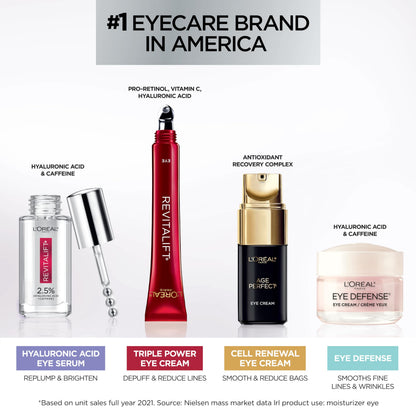 L'Oreal Paris Revitalift Triple Power Anti-Aging Eye Cream, Pro Retinol, Hyaluronic Acid & Vitamin C L'Oreal Paris