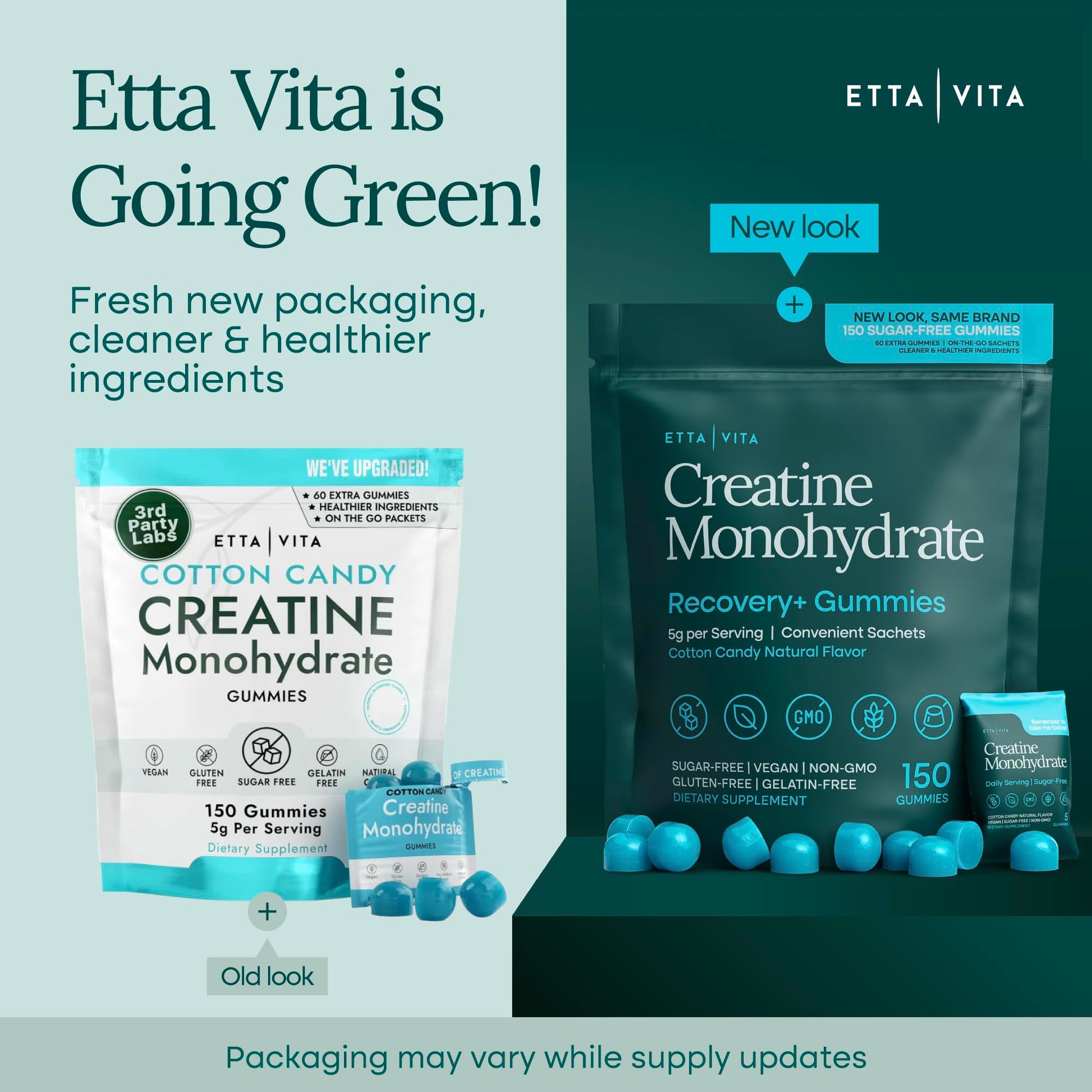 Sugar-Free Creatine Monohydrate Gummies (5g Per Packet) - Potent Creatine Gummies for Men & Women, Supplement for Muscle Support, Cognitive Function - Non-GMO, Gluten-Free, Mucuna Pruriens Etta Vita buy australia supplements