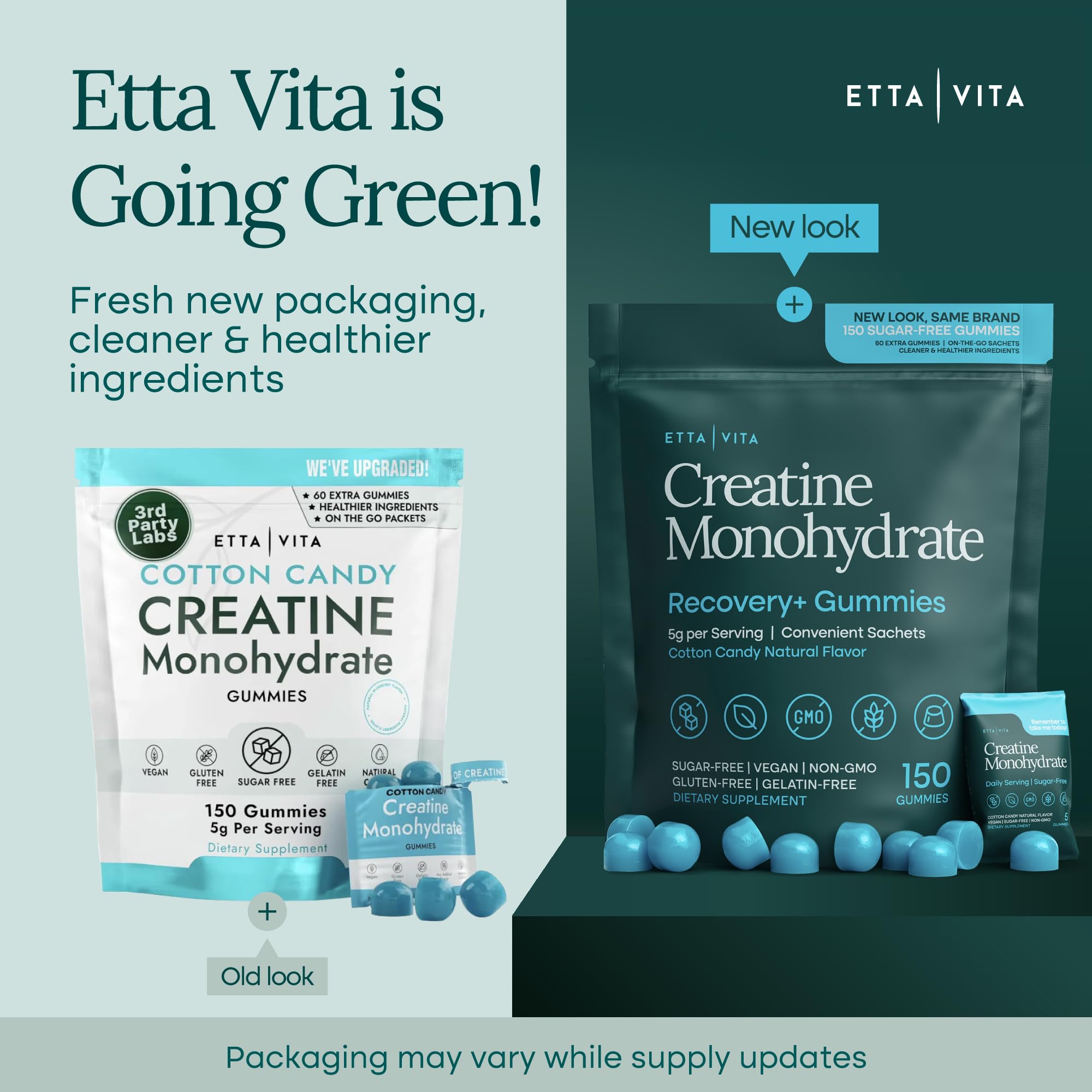 Sugar-Free Creatine Monohydrate Gummies (5g Per Packet) - Potent Creatine Gummies for Men & Women, Supplement for Muscle Support, Cognitive Function - Non-GMO, Gluten-Free, Mucuna Pruriens Etta Vita buy australia supplements