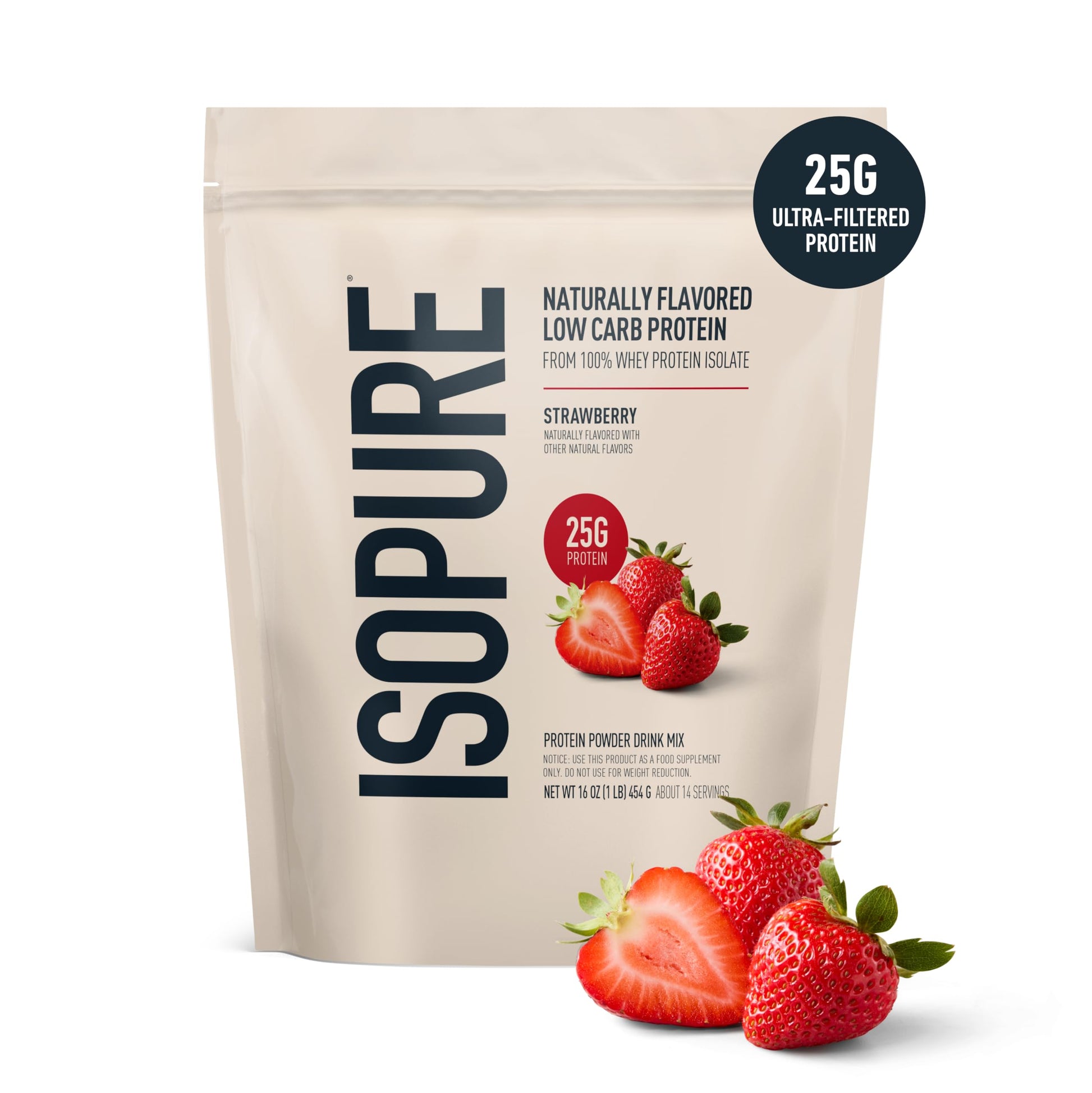 Isopure Low Carb 100% Pure Whey Isolate Protein Powder, Lactose Free, Gluten Free, With Vitamins, Strawberry, 25g Protein Per Serving, 1 Lb, 14 Servings (Packaging May Vary) Isopure buy australia supplements