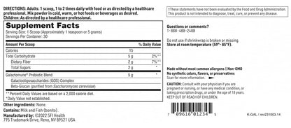SFI Health Klaire Labs Galactomune Powder - Prebiotic Beta-Glucan & Galactooligosaccharides Immune Support (30 Servings, 150 Grams) SFI Health