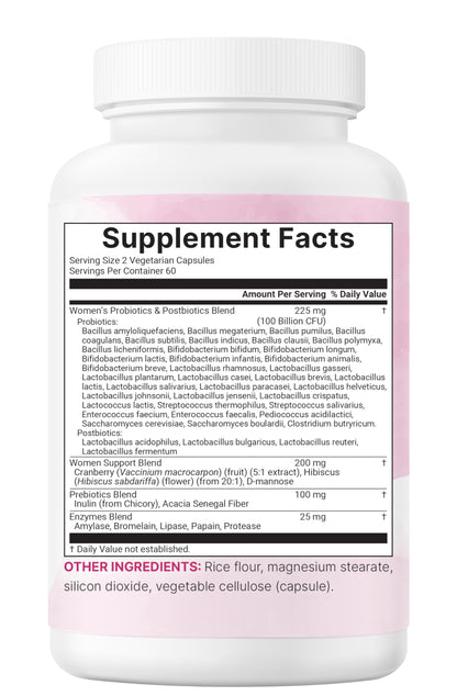 Micro Ingredients Probiotics for Women 100 Billion CFU with Prebiotics, 120 Veggie Capsules | pH Balance, Urinary Tract, Vaginal & Gut Health Support* Micro Ingredients