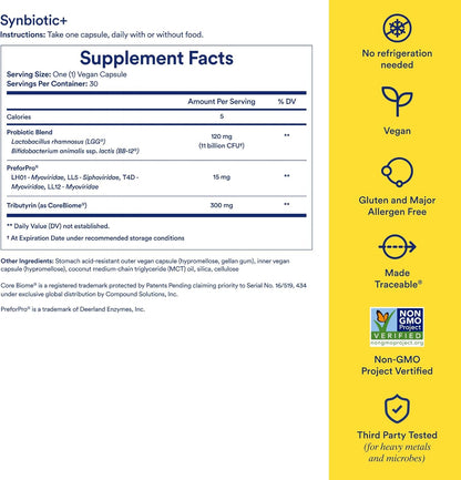 Ritual Synbiotic+ Probiotic Gut Health Support and Men's 18+ Multivitamin