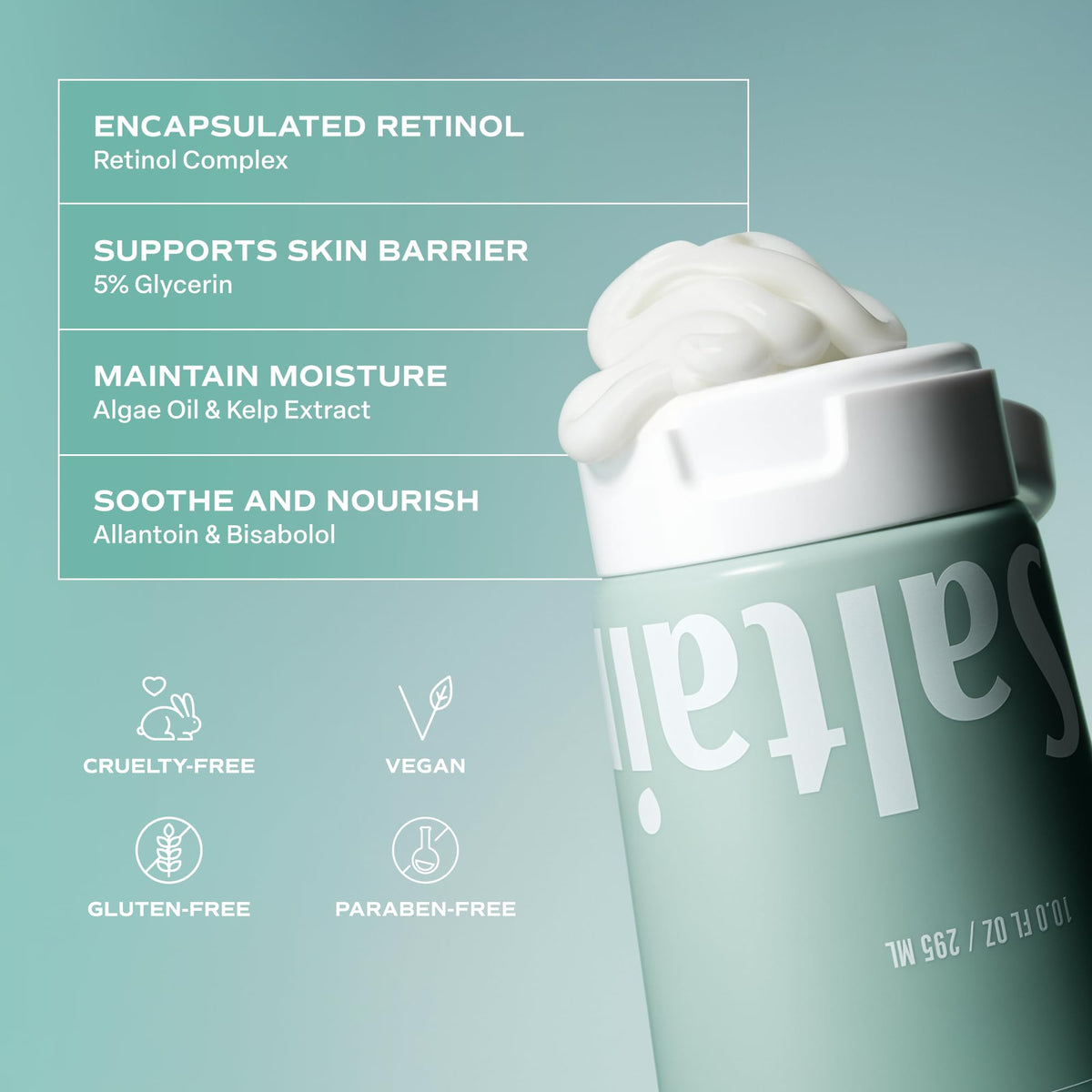 Saltair Retinol Revive Night Lotion | Skin Tightening Cream | 10 oz Pump Saltair