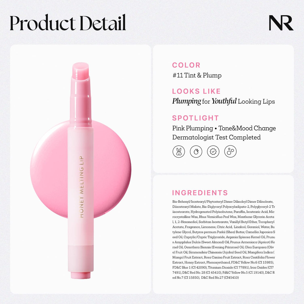 Nature Republic HONEY MELTING LIP, 11 PINK Nature Republic
