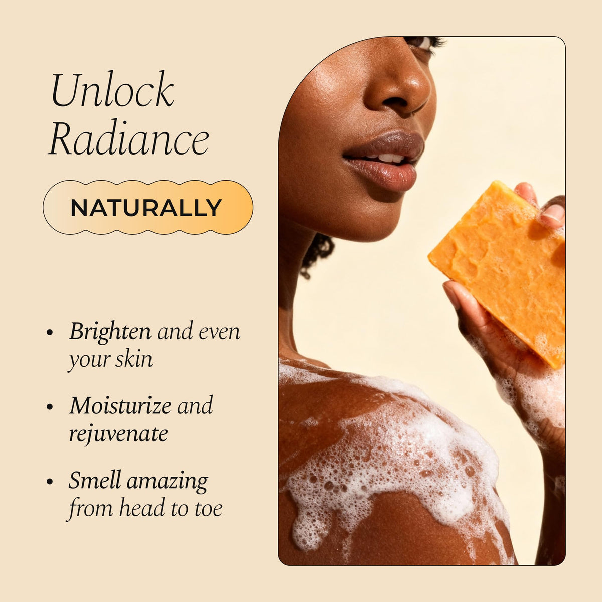 Glo Melanin Turmeric Brightening Soap with Vitamin C, Alpha Arbutin & Oats Glo Melanin