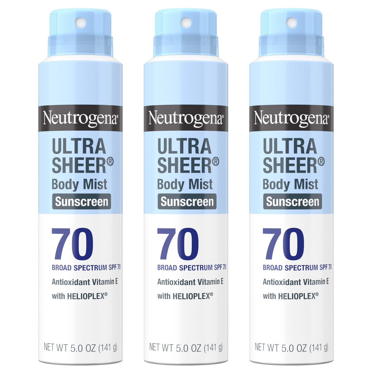 Neutrogena Ultra Sheer Dry Touch Sunscreen Spray, SPF 70, 3 x 5 oz Neutrogena
