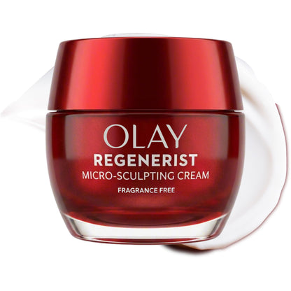 Olay Face Moisturizer, Regenerist Micro-Sculpting Cream for Women, Fragrance-Free - Anti-Aging, Anti-Wrinkle, Firming Skin Care - Triple Collagen Cream, Peptide, Hyaluronic Acid, Niacinamide, 1.7oz Olay