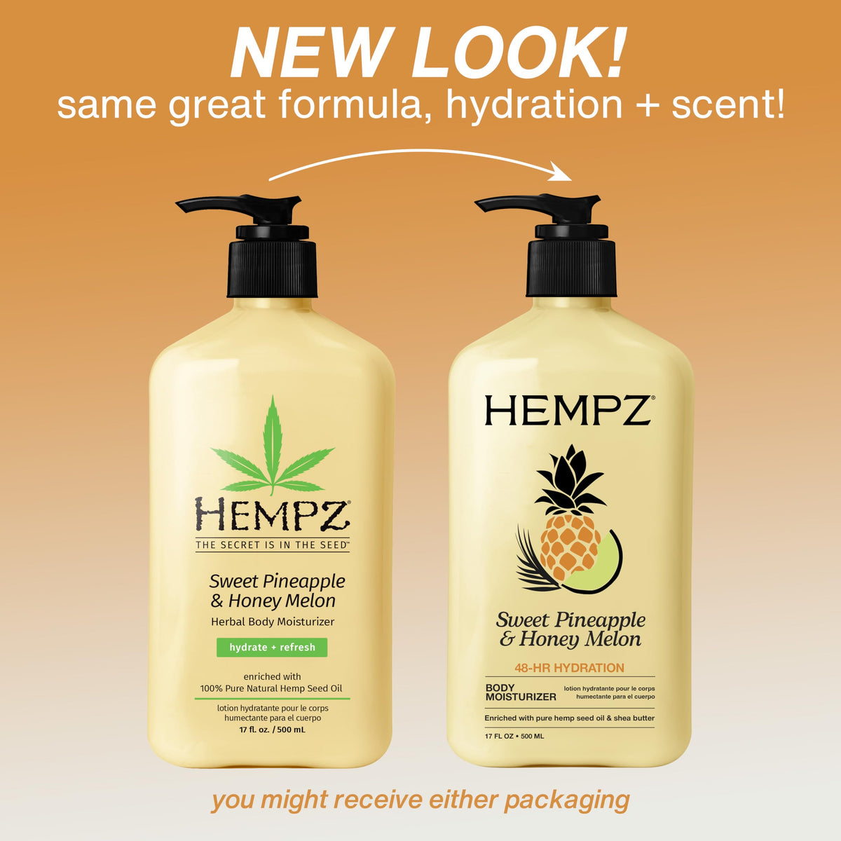 Hempz Sweet Pineapple & Honey Melon Moisturizing Body Lotion - 17 Fl Oz Hempz