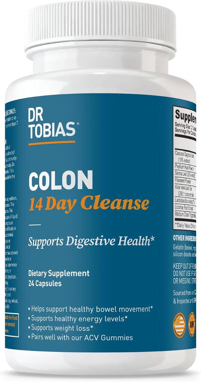 Dr. Tobias Colon 14 Day Cleanse & Colon Everyday Health Fruit Punch – Short-Term Colon Cleanser & Daily Psyllium Fiber Drink for Gut Health and Digestive Regularity