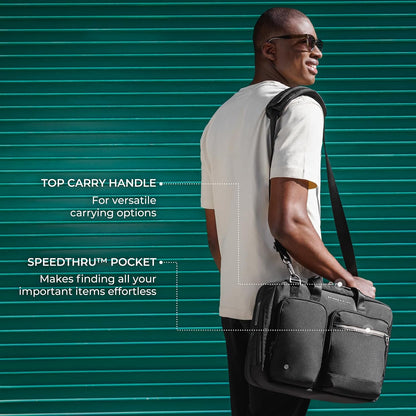 Briggs & Riley Medium Expandable Briefcase - Laptop Bag for Work & Travel, Briefs for Men & Women, Includes Shoulder Strap, Self-Repairing Zippers, Fits up to 15" Computer - HTA Collection, Black Gsupps Australia