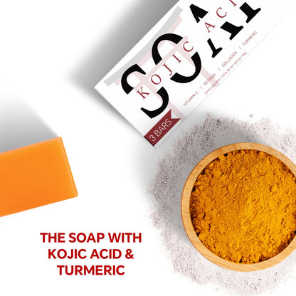 ORIENTLEAF Kojic Acid Soap, Turmeric Soap Bar for Dark Spots, 3 Pack ORIENTLEAF
