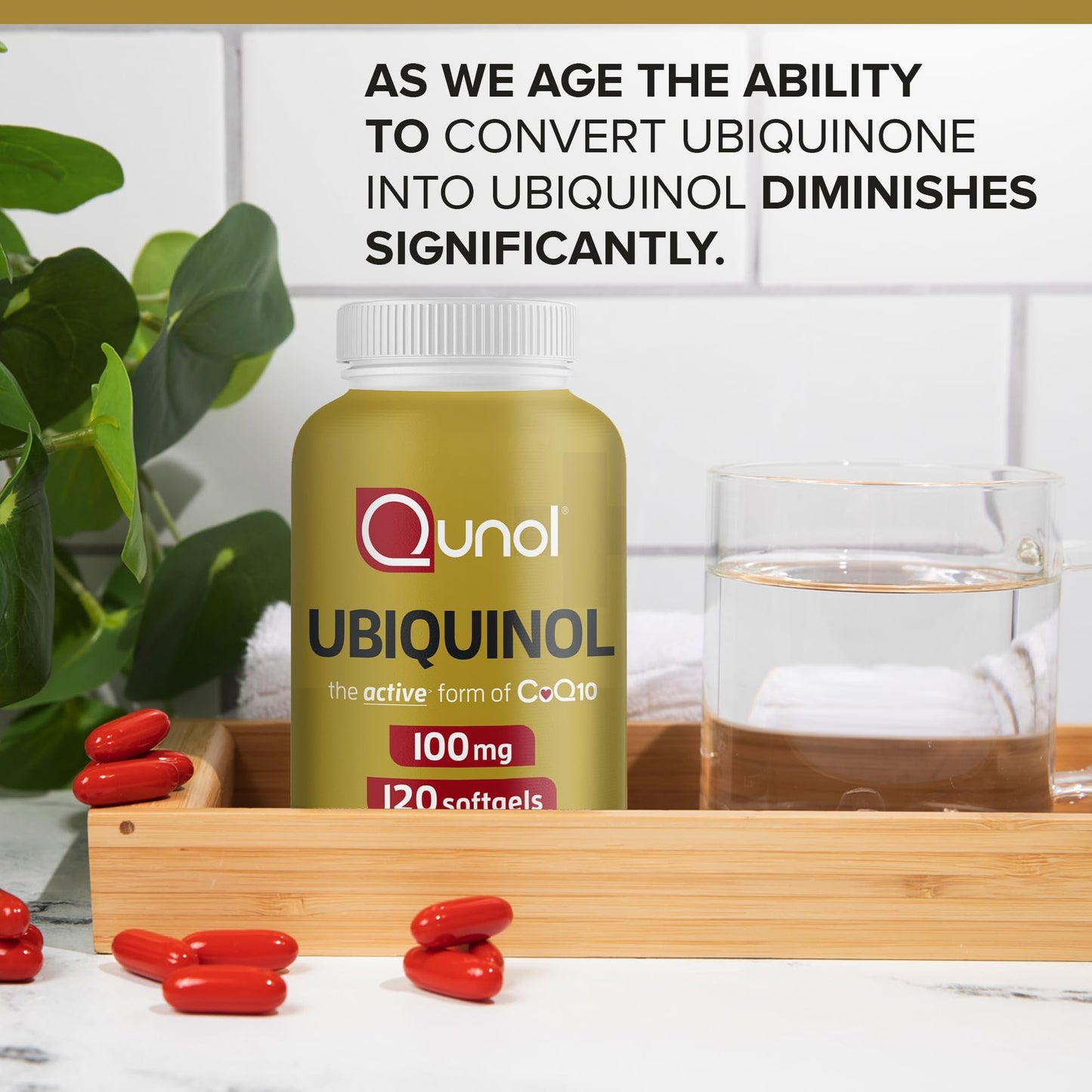 Qunol 100mg Ubiquinol, Powerful Antioxidant for Heart & Vascular Health, Essential for Energy Production Qunol