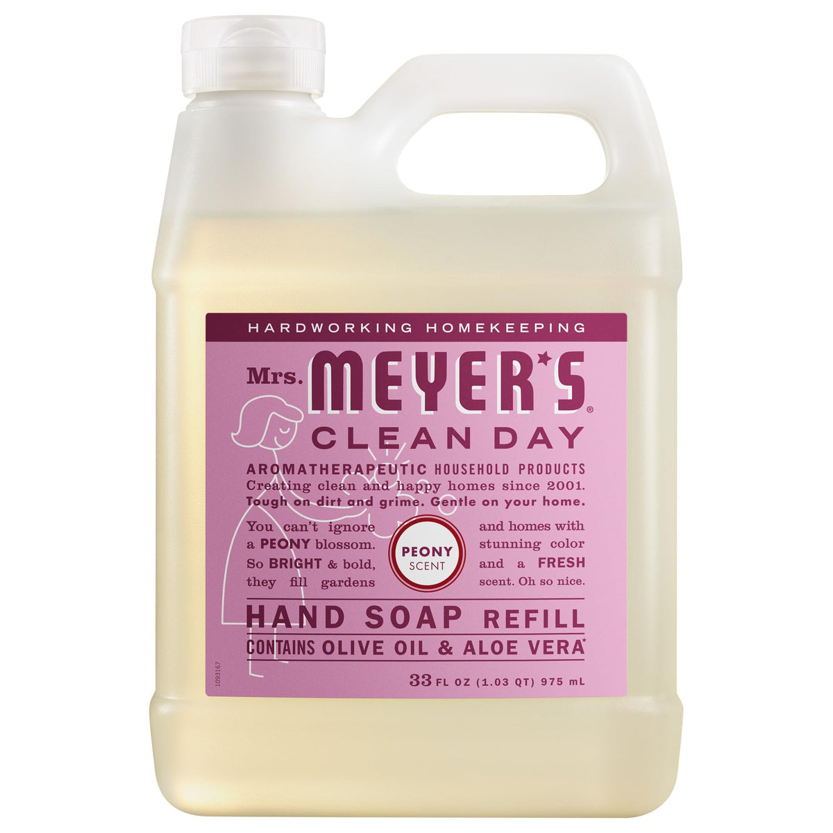 MRS. MEYER'S CLEAN DAY Liquid Hand Soap Refill, Peony Scent, 33 fl oz Mrs. MEYER'S