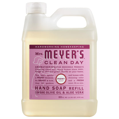 MRS. MEYER'S CLEAN DAY Liquid Hand Soap Refill, Peony Scent, 33 fl oz Mrs. MEYER'S