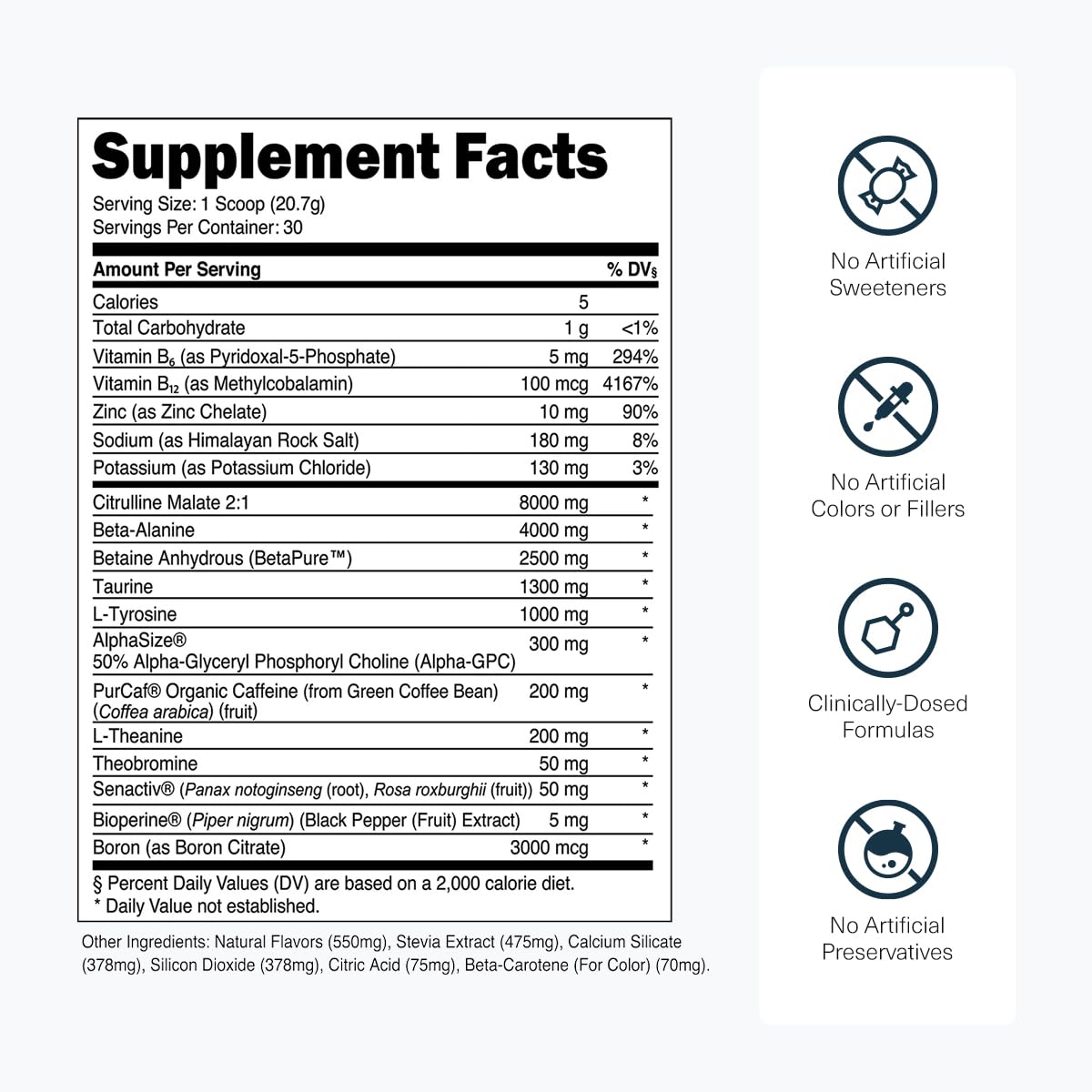 Transparent Labs Bulk Pre Workout Powder - Naturally Sweetened Preworkout for Men & Women, Pre Work Out for Muscle Building & Strength w/Beta Alanine & BetaPure - 30 Servings, Strawberry Lemonade