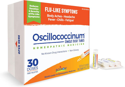 Boiron Oscillococcinum for Relief from Flu-Like Symptoms of Body Aches, Headache, Fever, Chills, and Fatigue - 30 Doses Gsupps Australia