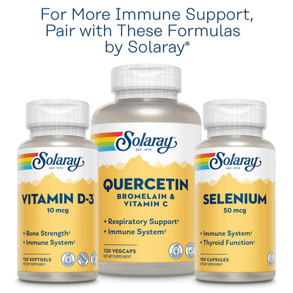 Solaray Zinc 50mg Immune Support Capsules, 100 Count, Vegan, Pumpkin Seed SOLARAY