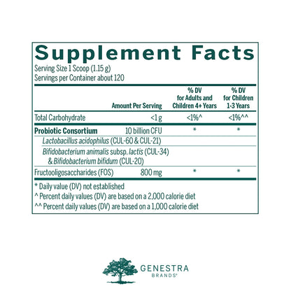 Genestra Brands HMF Super Powder | Probiotic Formula to Support Healthy Gut Flora | 4.9 Oz Genestra Brands