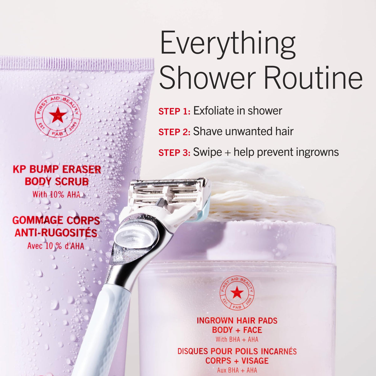 First Aid Beauty Ingrown Hair Pads with BHA and AHA, 28 ct First Aid Beauty