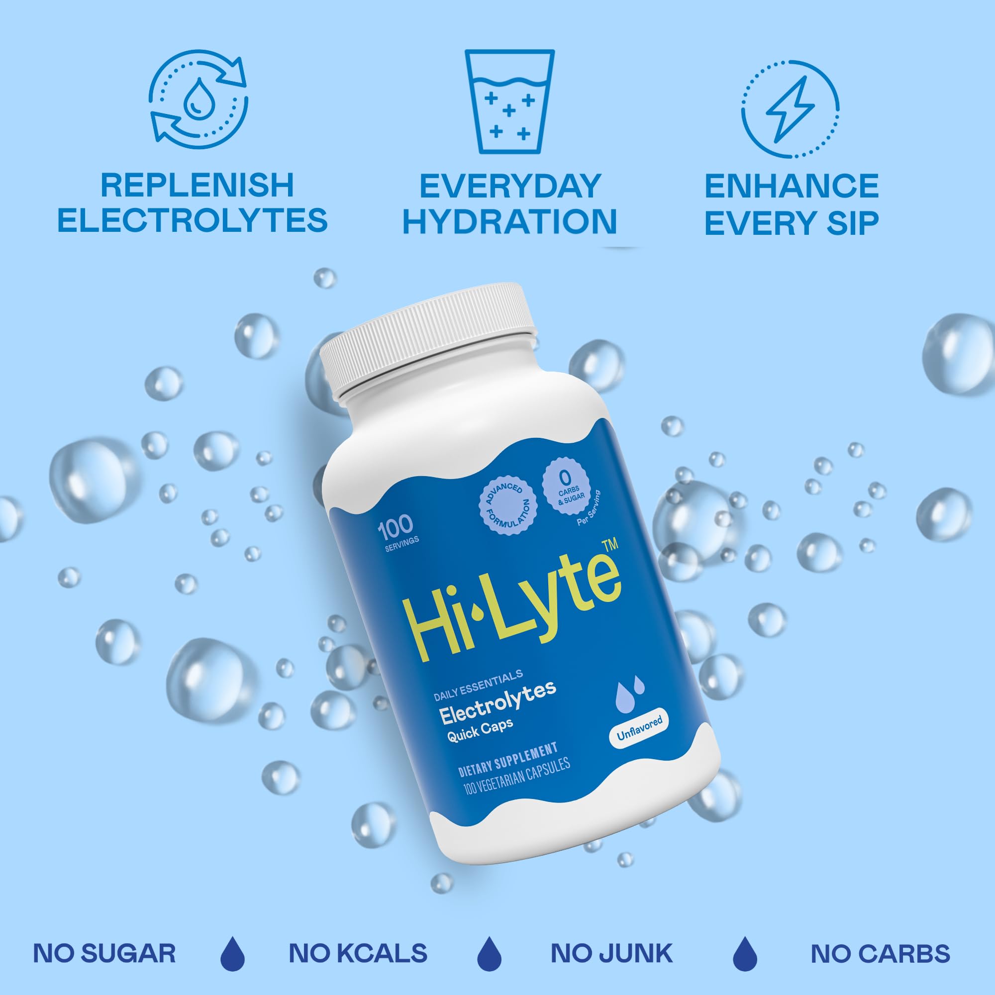 Hi-Lyte Unflavored Electrolyte Capsules - Hydration Support Supplement Tablets - Sodium, Potassium, Magnesium - 100 Servings Hi-Lyte buy australia supplements