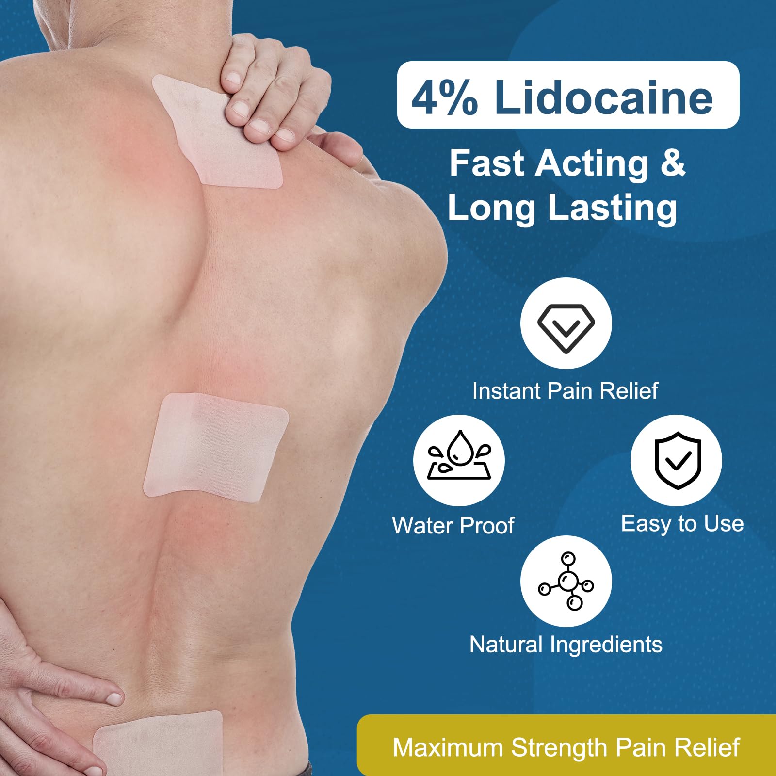 Teemofe 4% Lidocaine Pain Relief Patches – Maximum OTC Strength, Fast-Acting Targeted Relief, 30 Count, for Muscle & Joint Discomfort - 589 Teemofe buy australia supplements