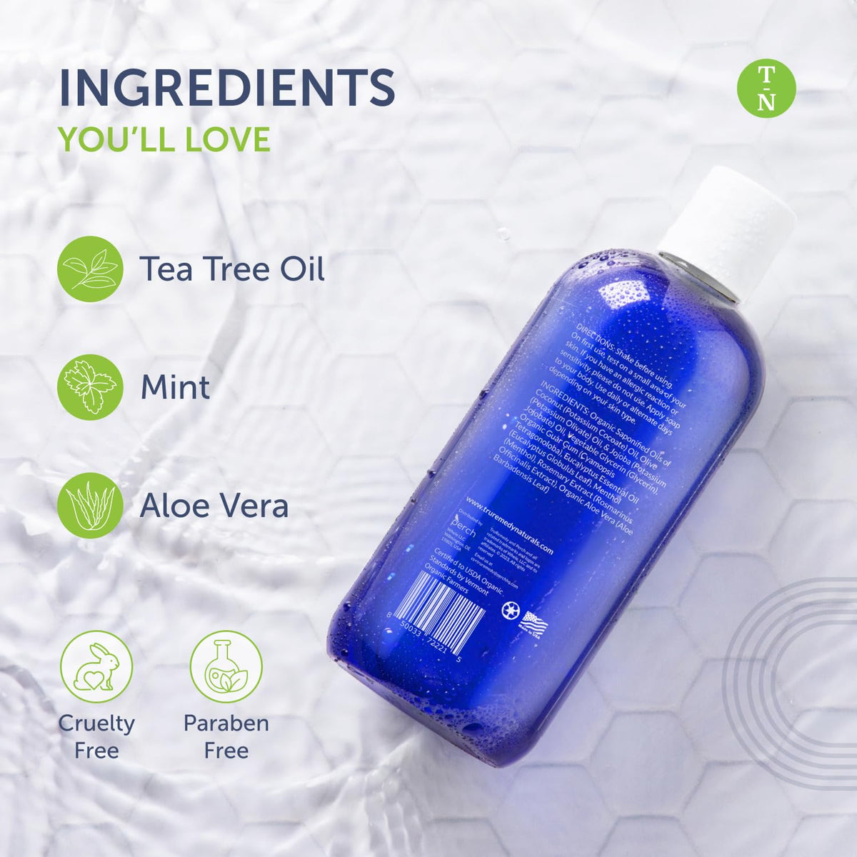 Truremedy Naturals Body Wash, Tea Tree & Peppermint (12oz) Truremedy Naturals