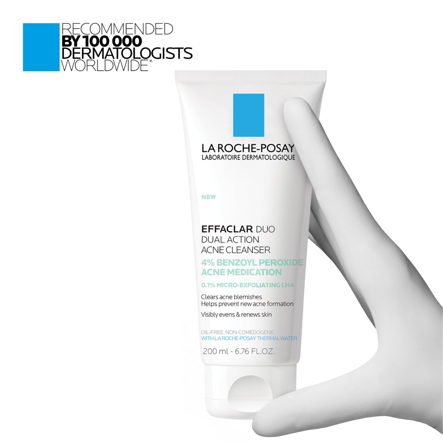 La Roche-Posay Effaclar Dual Acne Face Wash With 4% Benzoyl Peroxide & LHA Exfoliant La Roche-Posay