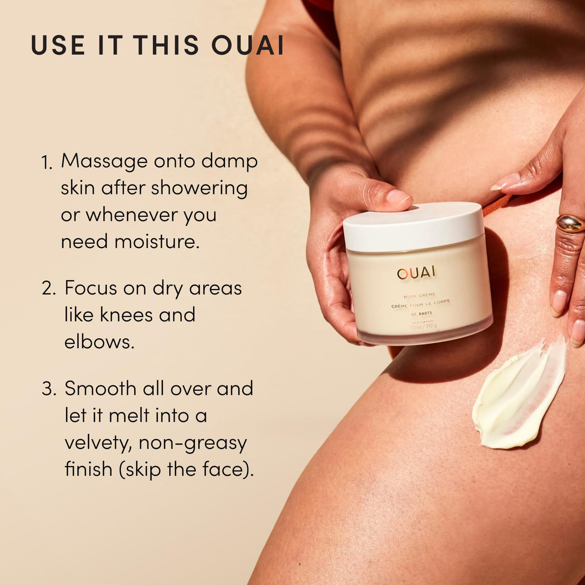 OUAI Body Cream - Hydrating Whipped Body Cream - St. Barts (7.5 oz) OUAI