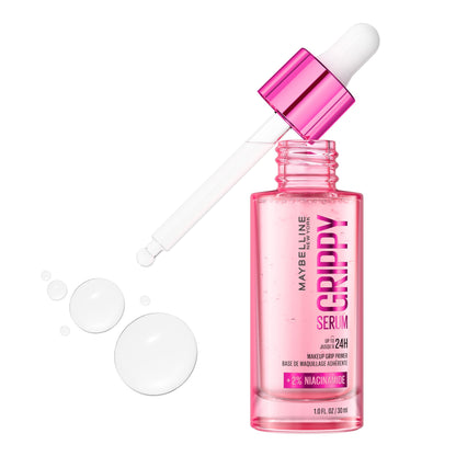 Maybelline Grippy Serum Primer, Hydrating Makeup Primer with 2% Niacinamide For Up To 24HR Make Up Wear, Clear, 1 Count MAYBELLINE
