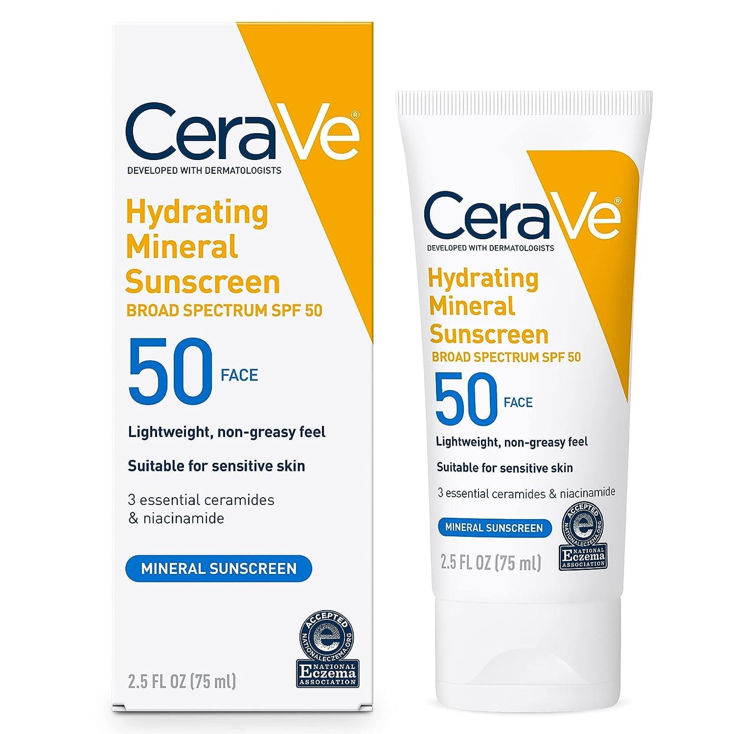 CeraVe 100% Mineral Sunscreen SPF 50, Face sunscreen With Zinc Oxide & Titanium Dioxid CeraVe