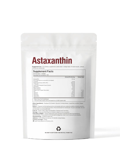 VivoNu 14-in-1 Astaxanthin 24mg & Lutein 40mg with Zeaxanthin Supplements, 6 Month Supply, Fresh Microalgae Source, Gluten Free Non-GMO, Supports Eye VivoNu
