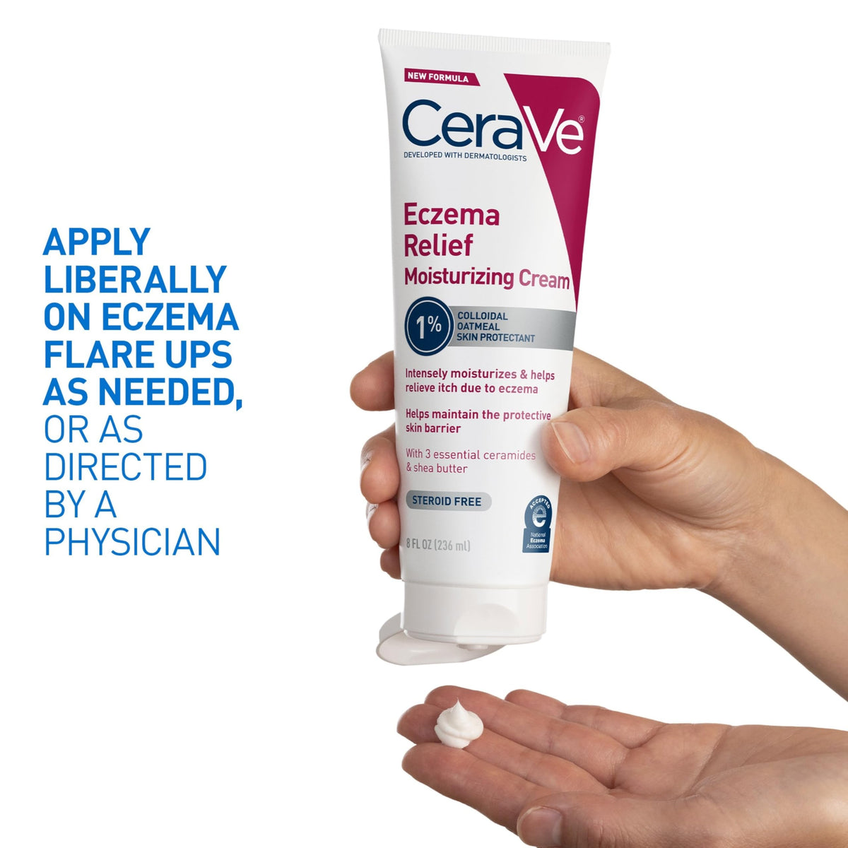 CeraVe Eczema Relief Moisturizing Cream, Shea Butter Dry Skin Lotion, 8oz CeraVe