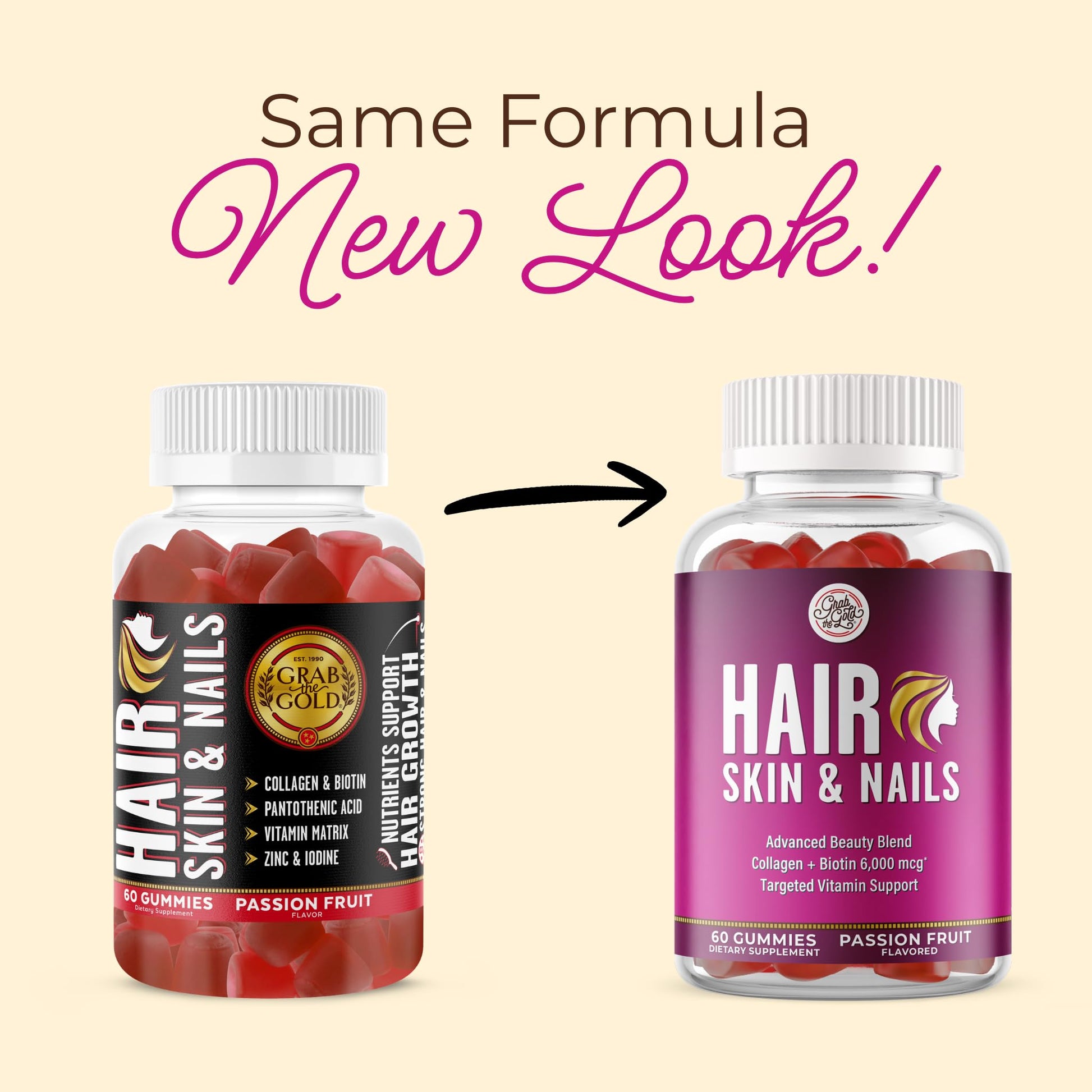 Grab The Gold Hair Skin & Nails Vitamins for Women | Gummies with 6000mcg Biotin & Collagen | 10 Essential Vitamin & Minerals | Gluten-Free, Non-GMO, Passion Fruit Flavor | 1 Month Supply, Made in USA Grab The Gold buy australia supplements