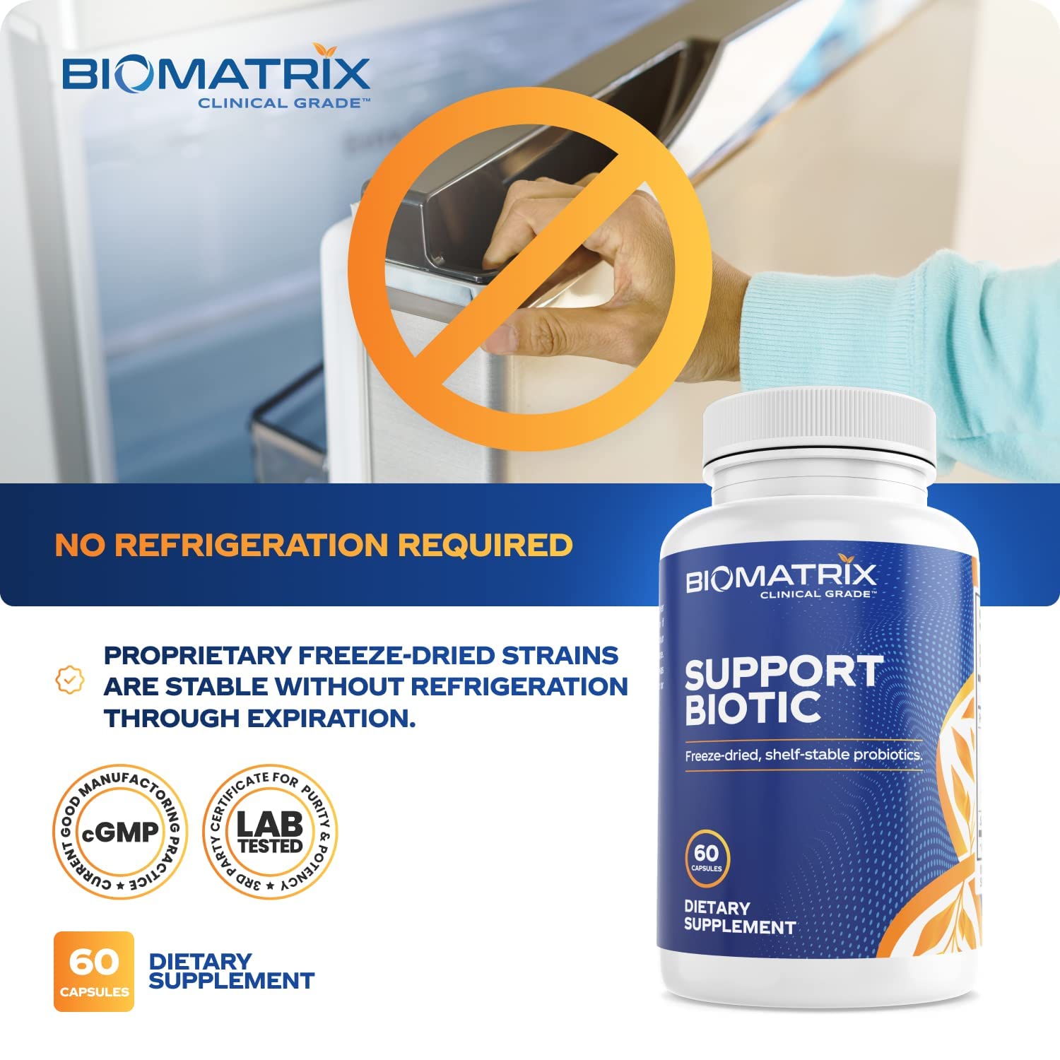 BioMatrix Saccharomyces boulardii Probiotic Supplement w/L. paracasei, L. rhamnosus, Bifidobacterium, Acidophilus – Prebiotic Complement – Temp-Stable, 30-60 Day Supply BioMatrix buy australia supplements