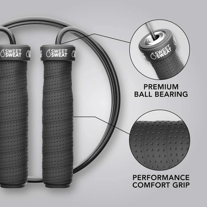 Sweet Sweat Performance Jump Rope ~ 10ft Adjustable Length Rope for Fitness and Speed Training ~ Includes Mesh Cary Bag & Bonus Rope Gsupps Australia