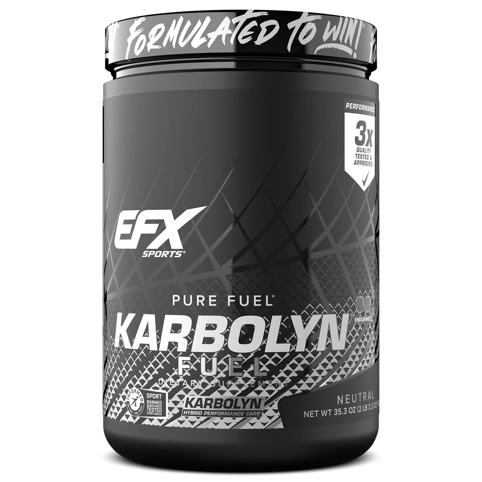 EFX Sports Karbolyn Fuel | Fast-Absorbing Carbohydrate Powder | Carb Load, Sustained Energy, Quick Recovery | Stimulant Free | 20 Servings (Neutral) EFX Sports buy australia supplements