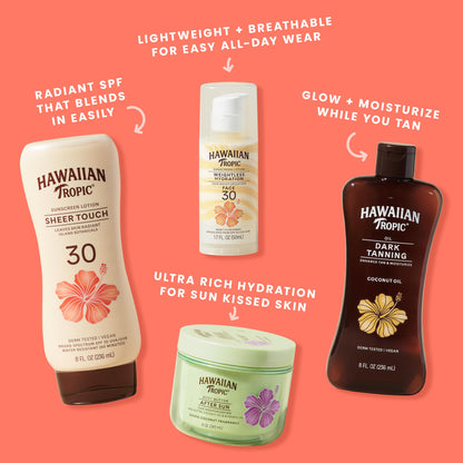 Hawaiian Tropic Sheer Touch Lotion Sunscreen, Moisturizing Broad-Spectrum Protection, SPF 30, Sun, Mango, 8 Oz Hawaiian Tropic