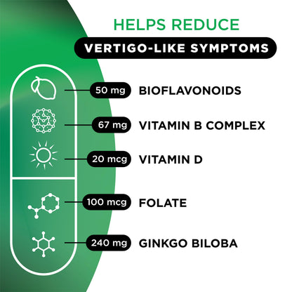 Lipo-Flavonoid for Vertigo & Dizziness Relief, Clinically Tested Formula with Ginkgo Biloba, Vitamin D, & Vitamin B Complex Lipo-Flavonoid