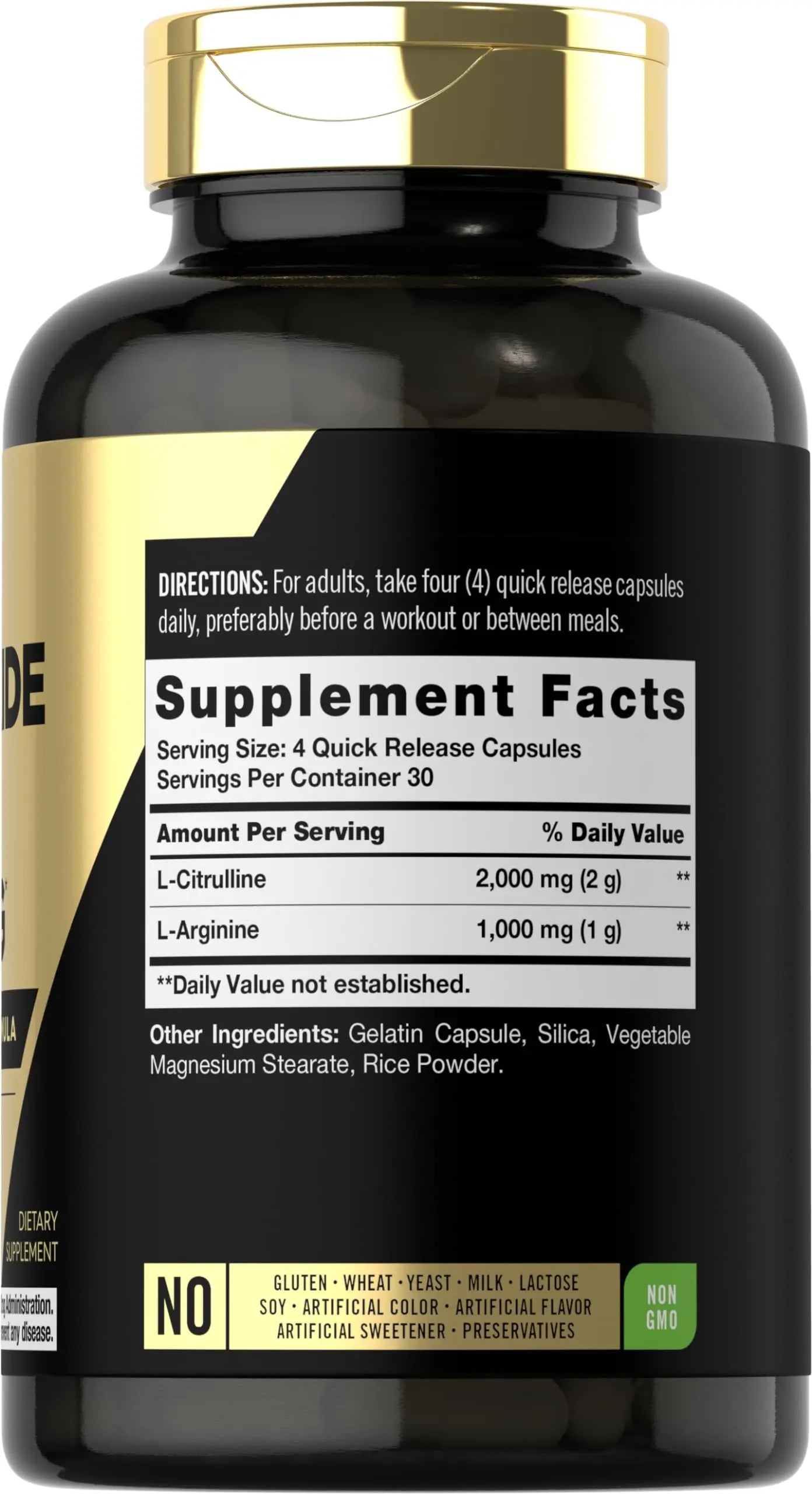 Carlyle Nitric Oxide Supplement 3000mg | 120 Capsules | with L-Arginine & L-Citrulline | for Men & Women | Pre & Post Workout | Non-GMO, Gluten Free Carlyle