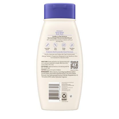 Aveeno Stress Relief Body Wash, Lavender Scent, 18 fl. oz Aveeno