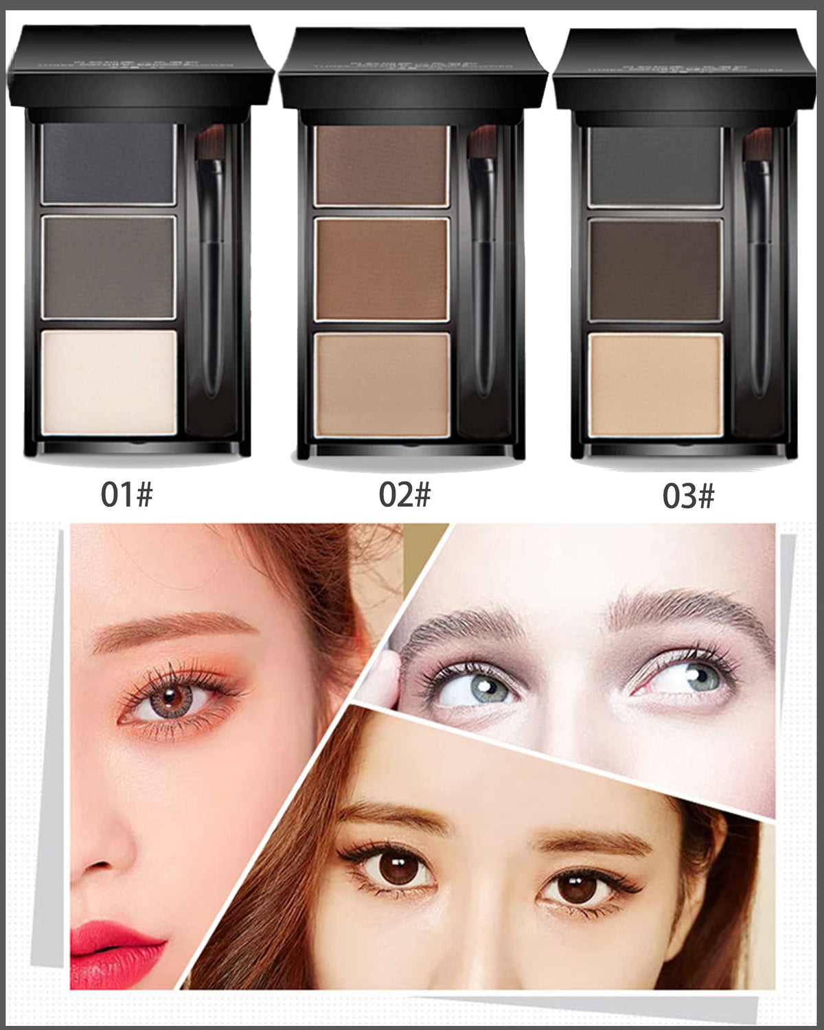 Eyebrow Powder Kit,Waterproof Eye Brow Tinting Filler Palette Set for Women LYSdefeu