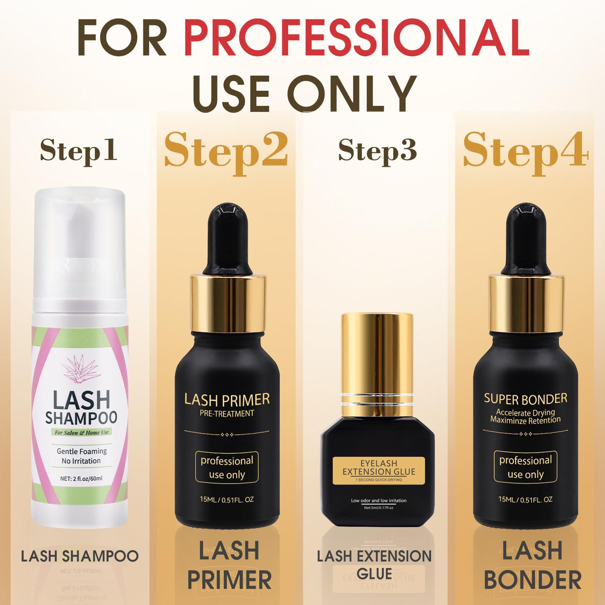 Miuffue Lash Bonder and Primer Kit for Eyelash Extensions Miuffue