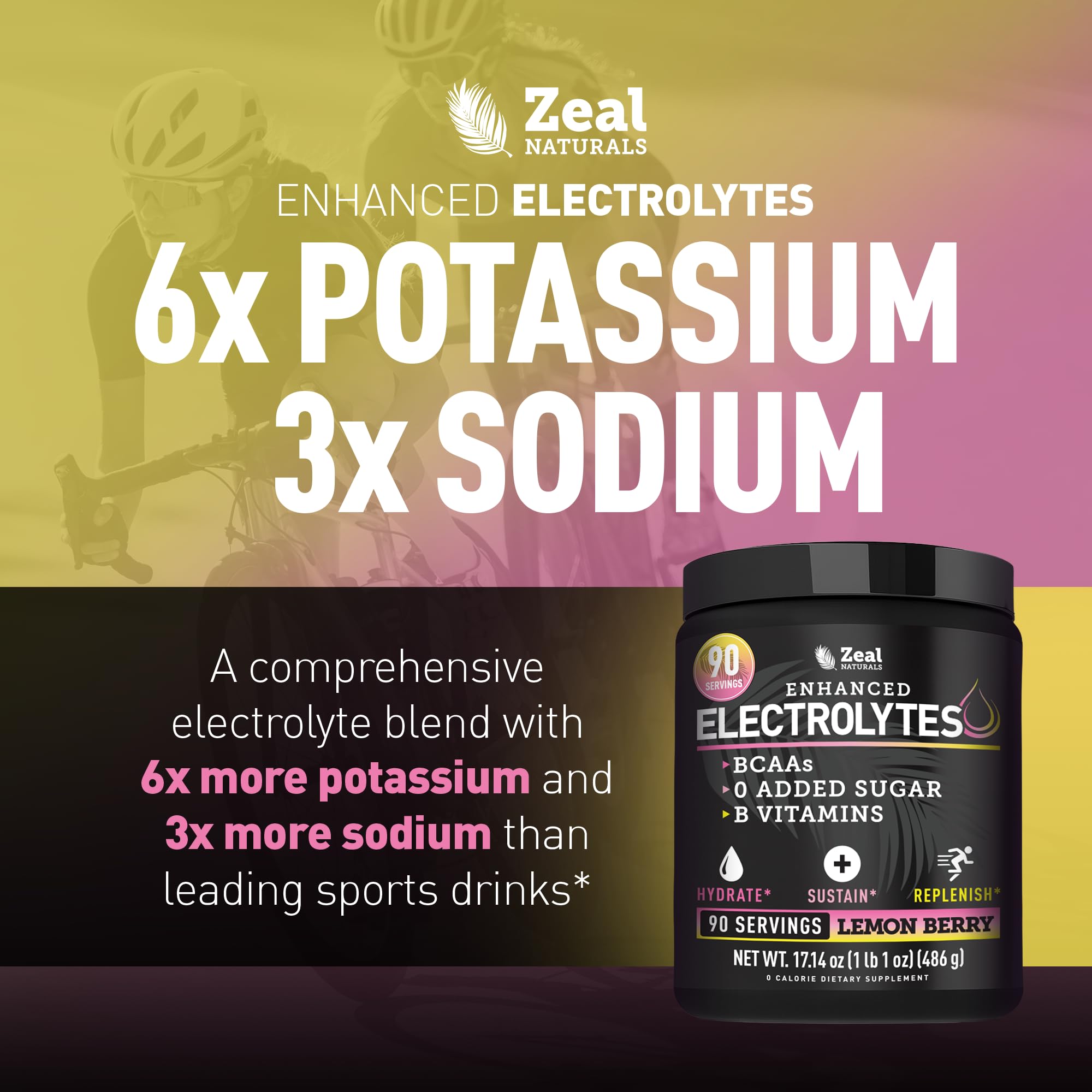 Zeal Electrolyte Powder - 90 Servings | Keto Electrolytes Powder | Zero Sugar, BCAAs, B-Vitamins | Potassium, Zinc, Magnesium Zeal Naturals buy australia supplements
