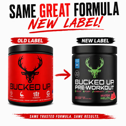 Bucked Up Pre Workout - Best Tasting - 6 Grams Citrulline, 2 Grams Beta Alanine Non Proprietary Blend, Powder (Strawberry Kiwi)