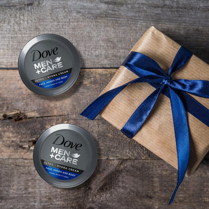 Dove Men+Care Ultra Hydra Cream, Face, Hands and Body care, All Skin Types, 4-Pack of 2.53 Oz Each Dove