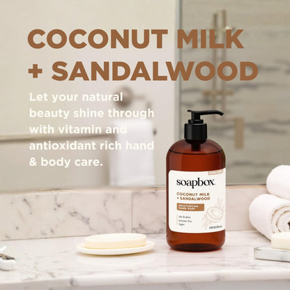 Soapbox Coconut Milk & Sandalwood Liquid Hand Soap - Hand Wash - 3 Pack Soapbox